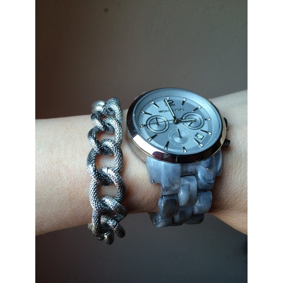 Gold/Silver Chunky Link Chain Bracelet - Picture 3 of 4